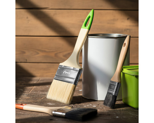 Кисть флейцевая СИБРТЕХ 70х8 мм, натуральная щетина, пластиковая ручка, 10 шт 82581