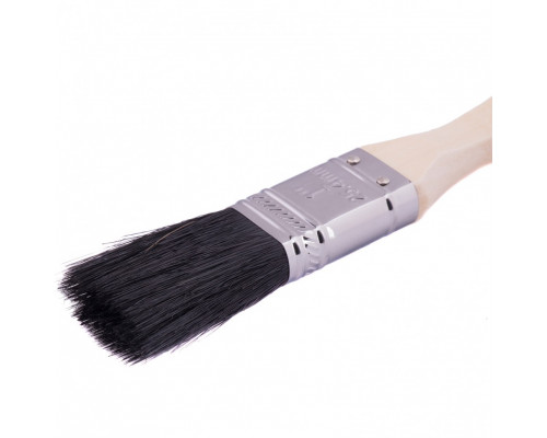 Плоская кисть MTX натуральная черная щетина, деревянная ручка 1" 82621