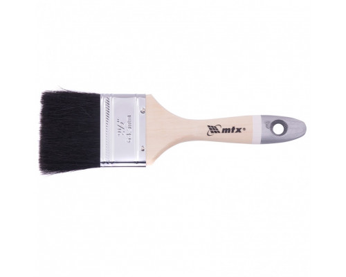 Плоская кисть натуральная черная щетина, деревянная ручка 2,5" MTX 82636