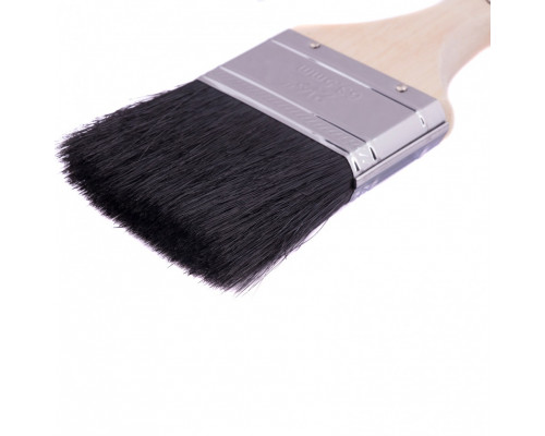Плоская кисть натуральная черная щетина, деревянная ручка 2,5" MTX 82636