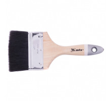 Плоская кисть натуральная черная щетина, деревянная ручка 4" MTX 82643