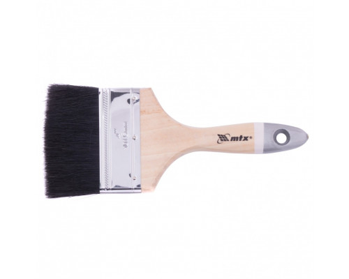Плоская кисть натуральная черная щетина, деревянная ручка 4" MTX 82643