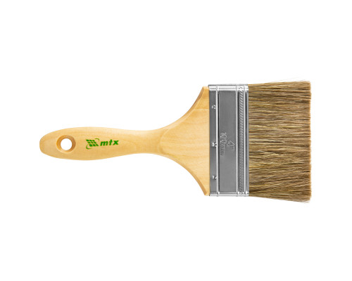 Кисть MTX плоская "Евро" 4", смешанная щетина, деревянная ручка 83082