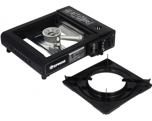 Плита газовая ЕРМАК портативная в кейсе, с переходником под газовый шланг 333-138