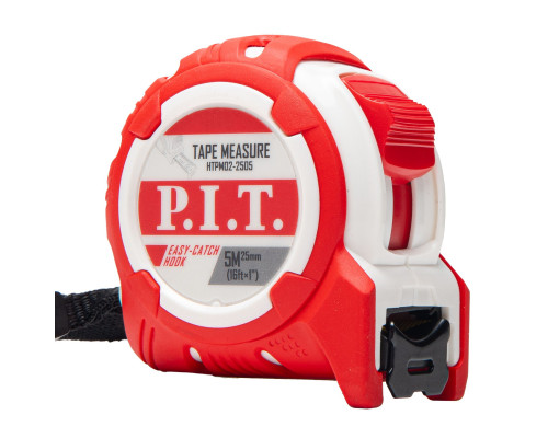 Рулетка с фиксатором P.I.T. 5 м x 25 мм, ABS+TPR HTPM02-2505