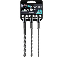Набор буров SDS-plus METALLICA Optima HBS3-3P по бетону 6, 8, 10х160/100 мм, 3 шт 906408
