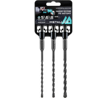 Набор буров SDS-plus METALLICA Optima HBS2-3P по бетону 5, 6, 8х160/100 мм, 3 шт 906392