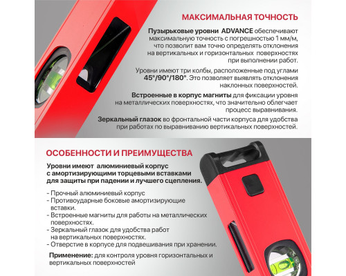 Уровень пузырьковый магнитный P.I.T. 2000 мм HSPL02-2000