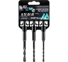 Набор буров SDS-plus METALLICA Optima HBS1-3P по бетону 5, 6, 8х110/50 мм, 3 шт 906385