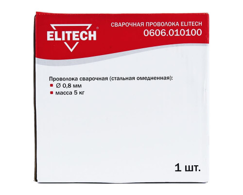 Проволока сварочная стальная омедненная (5 кг; D 0.8 мм) Elitech 0606.010100