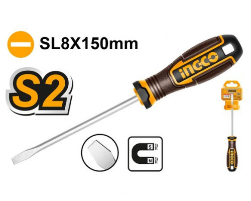 Отвертка шлицевая INGCO INDUSTRIAL SL8х150 мм HSDSL8150