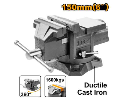 Тиски поворотные с наковальней 150 мм INGCO INDUSTRIAL HBV086