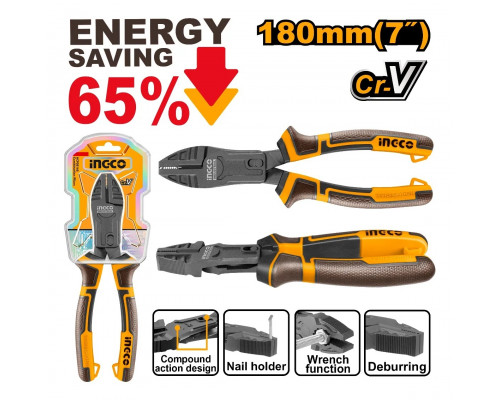 Плоскогубцы комбинированные INGCO INDUSTRIAL 180 мм 65% HCCP58180