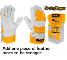 Перчатки спилковые защитные INGCO INDUSTRIAL 10,5 " HGVC01