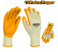Перчатки латексные с манжетой INGCO XL HGVL05