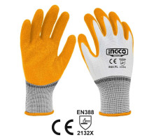 Перчатки латексные с манжетой INGCO XL HGVL06