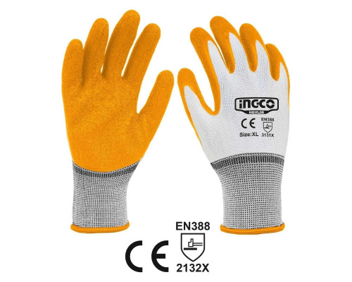 Перчатки латексные с манжетой INGCO XL HGVL06 Перчатки латексные с манжетой INGCO XL HGVL06