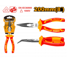 Тонкогубцы диэлектрические изогнутые INGCO INDUSTRIAL 200 мм HIBNP28208