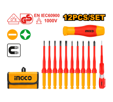 Набор диэлектрических отвёрток INGCO INDUSTRIAL 12 шт. HKISD1201