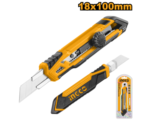 Нож канцелярский INGCO 18х100 мм HKNS16618