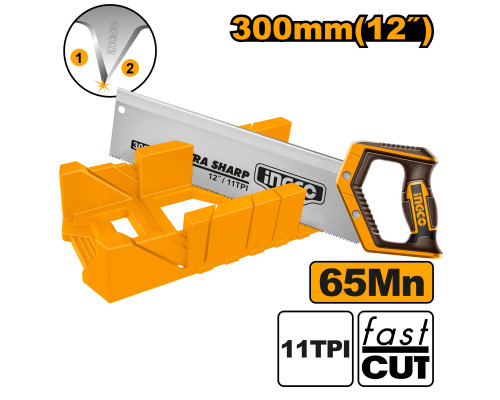 Ножовка обушковая со стуслом INGCO 300 мм HMBSB30062