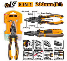 Многофункциональные плоскогубцы INGCO INDUSTRIAL 8 в 1 200 мм HMFCP28200