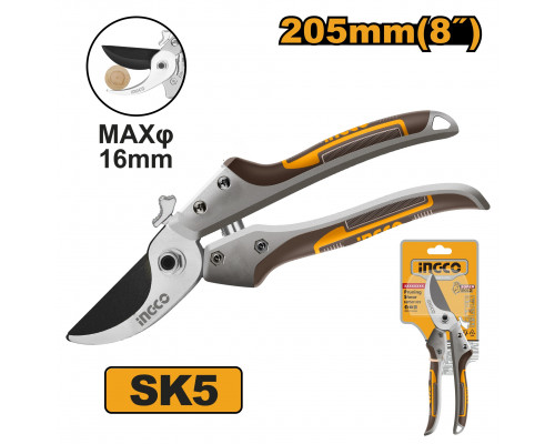 Секатор садовый INGCO INDUSTRIAL 205 мм HPS0308