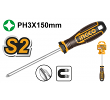 Отвертка крестовая INGCO INDUSTRIAL PH3x150 мм HSDPH3150