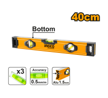 Строительный алюминиевый уровень INGCO INDUSTRIAL 40 см HSL08040