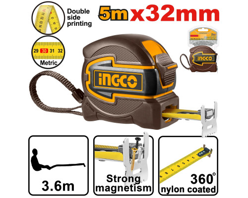 Рулетка измерительная INGCO INDUSTRIAL 5 м х 32 мм HSMT80532M