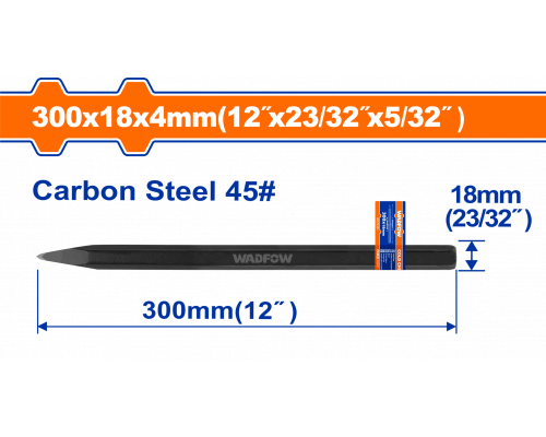Зубило 4х18х300 мм WADFOW WCC0302 Зубило 4х18х300 мм WADFOW WCC0302