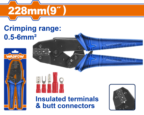 Клещи обжимные 0.5-6 мм2 228 мм WADFOW WCP3609