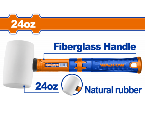 Киянка резиновая белая 660 гр WADFOW WHM7308