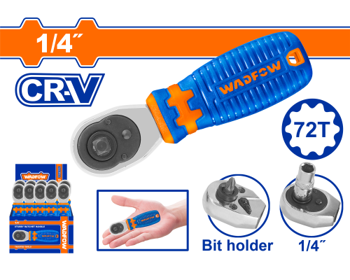 Ключ трещоточный короткий WADFOW 1/4" WRW2J14