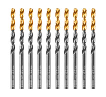 Сверло по металлу, 4,5 мм, HSS-Tin, Golden Tip, 10 шт. DENZEL 717211
