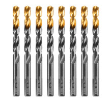 Сверло по металлу, 10 мм, HSS-Tin, Golden Tip, 8 шт. DENZEL 717222
