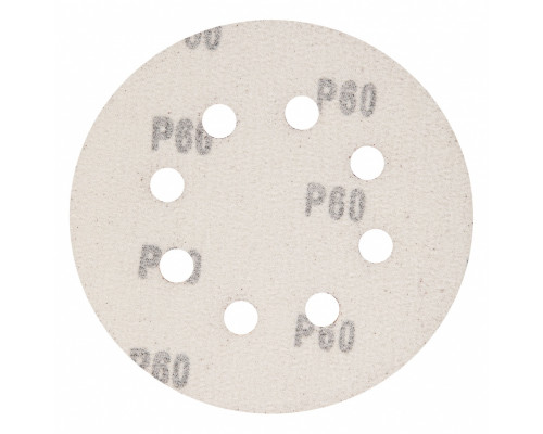 Круг абразивный на ворсовой подложке под липучку (5 шт; 125 мм; P60; 8 отв) MATRIX 73803
