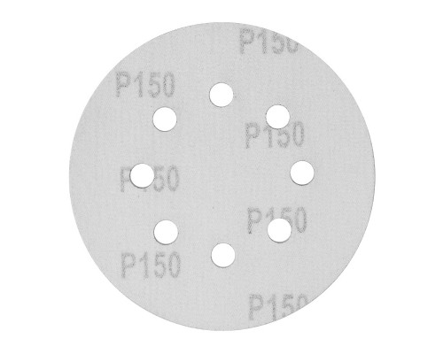 Круг абразивный на ворсовой подложке под "липучку", перфорированный, P 150, 125 мм, 5 шт Сибртех 738077