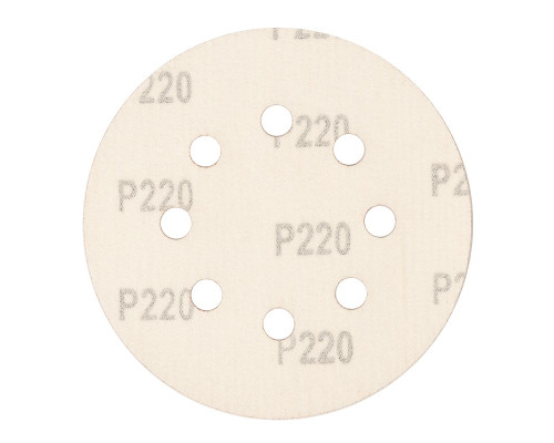 Круг абразивный на ворсовой подложке под "липучку", перфорированный, P 220, 125 мм, 5 шт Сибртех 738097