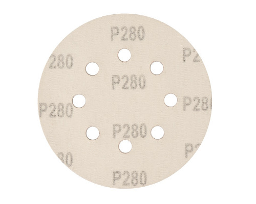 Круг абразивный на ворсовой подложке под "липучку", перфорированный, P 280, 125 мм, 5 шт Сибртех 738127