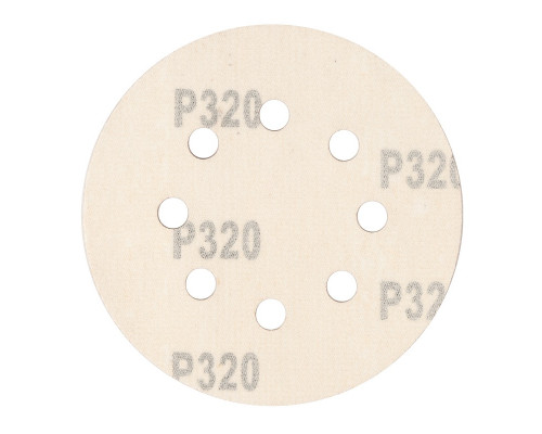 Круг абразивный на ворсовой подложке под "липучку", перфорированный, P 320, 125 мм, 5 шт Сибртех 738137
