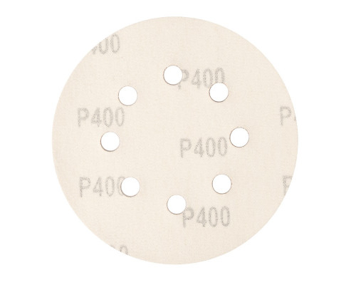Круг абразивный на ворсовой подложке под "липучку", перфорированный, P 400, 125 мм, 5 шт Сибртех 738147
