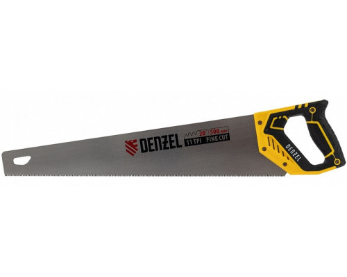 Ножовка по дереву Denzel, 500 мм, 11 TPI, зуб 3D, двухкомпонентная рукоятка 24148
