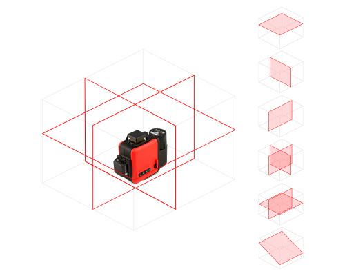 Лазерный уровень AMO LN 3D-360 RED 750165