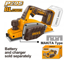 Аккумуляторный рубанок 20В BL без АКБ и ЗУ INGCO INDUSTRIAL CRLI20401