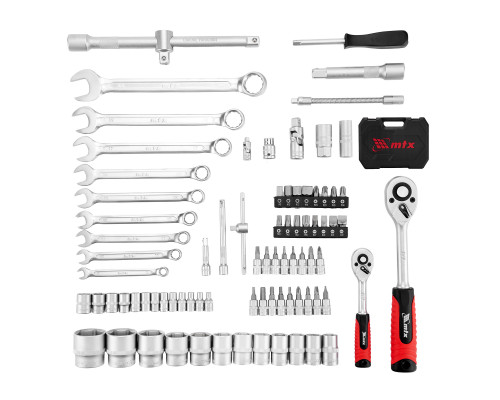 Набор инструментов MTX 1/2, 1/4, пластиковый кейс, 82 предмета 13563