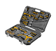 Набор инструментов, 1/2", 1/4", CrV, S2, пластиковый кейс, 100 предметов Denzel 15803