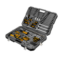 Набор инструментов, 1/2", 1/4", 3/8", CrV, S2, пластиковый кейс, 144 предмета Denzel 15805