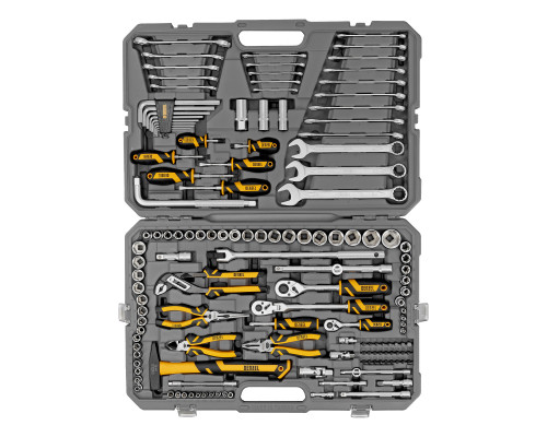 Набор инструментов, 1/2", 1/4", 3/8", CrV, S2, пластиковый кейс, 144 предмета Denzel 15805