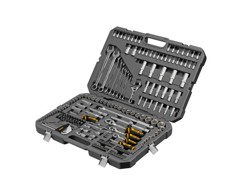 Набор инструментов, 1/2", 1/4", 3/8", CrV, S2, пластиковый кейс, 216 предметов Denzel 15807